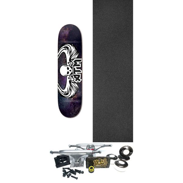 ATM Skateboards Galaxy Wings Skateboard Deck - 8" x 32" - Complete Skateboard Bundle